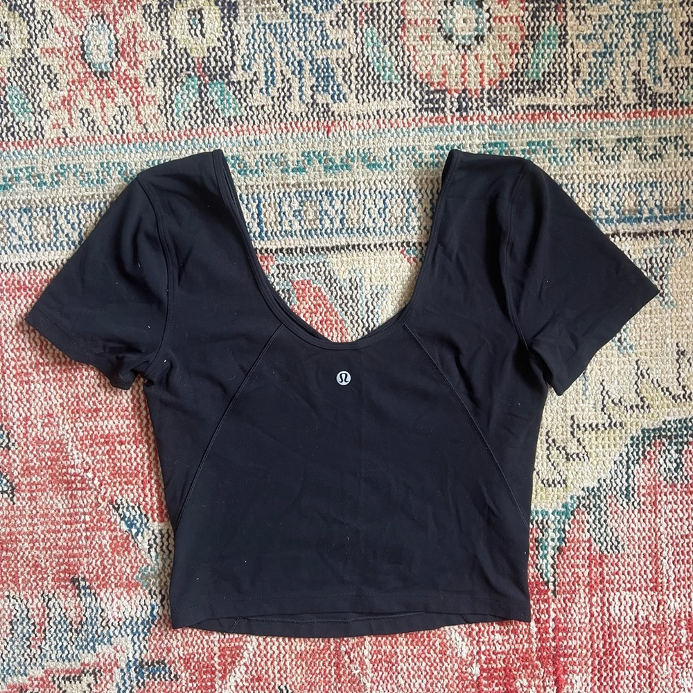 lululemon Align Black Crop Tee